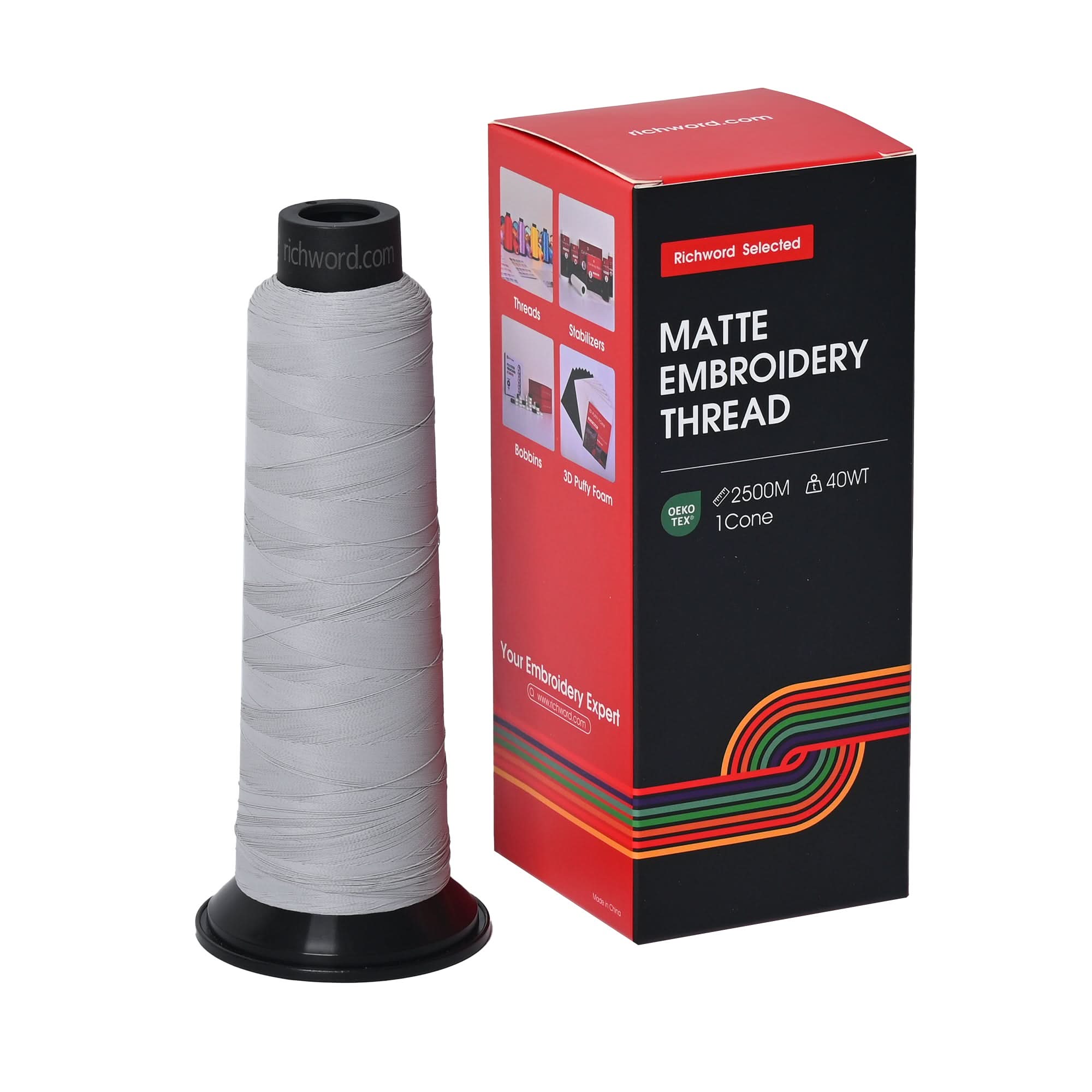 20 Colors 2500m 120D/2 40wt Richword Selected Matte Embroidery Thread