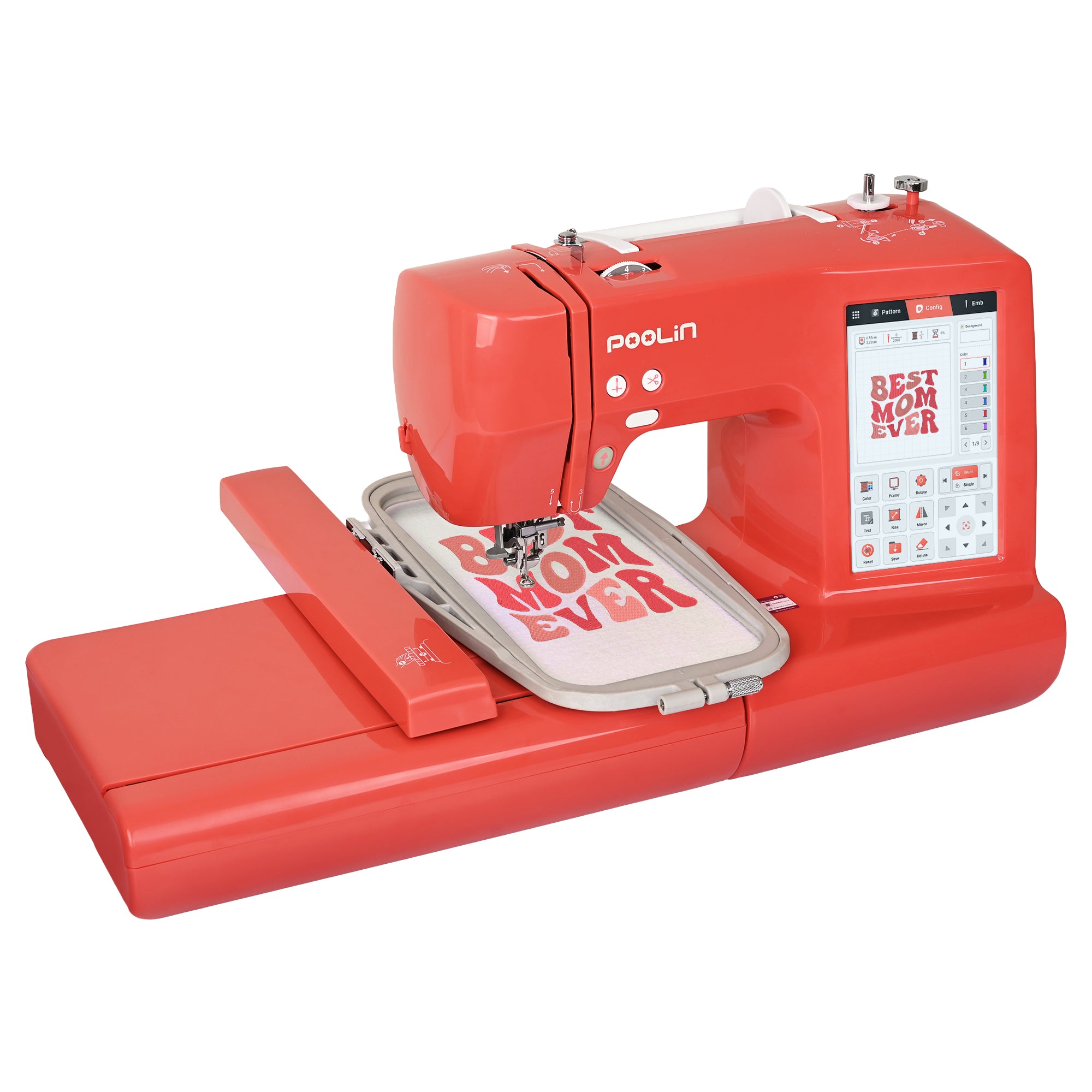POOLIN EOC05RE Computerized Home Embroidery Machine For Beginner