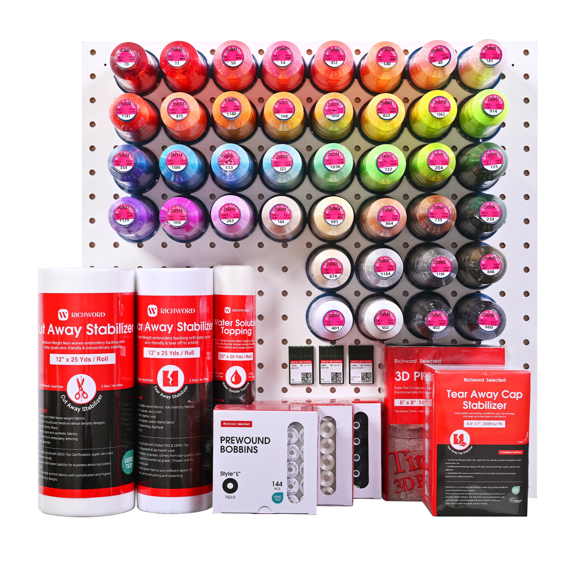 Richword Experience Embroidery Consumables Wholesale Kit (Suitable for Multi-Needle Embroidery Machines)