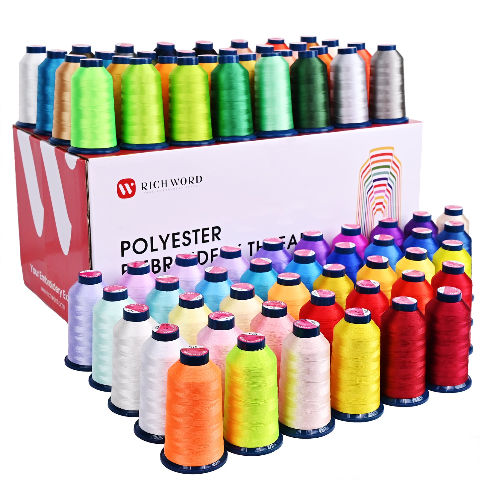 4000m*100colors Richword 108D/2 40wt Polyester Embroidery Thread / Sewing Thread