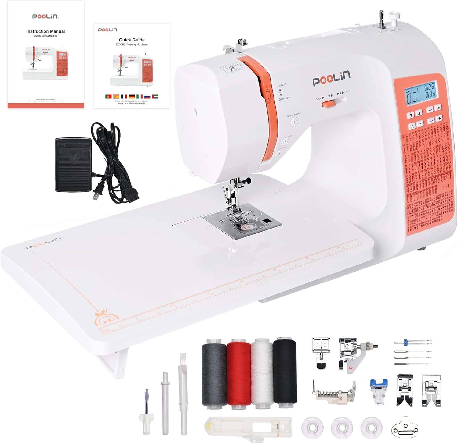 Poolin EOC02 Computerized Sewing Machine for Beginners Friendly