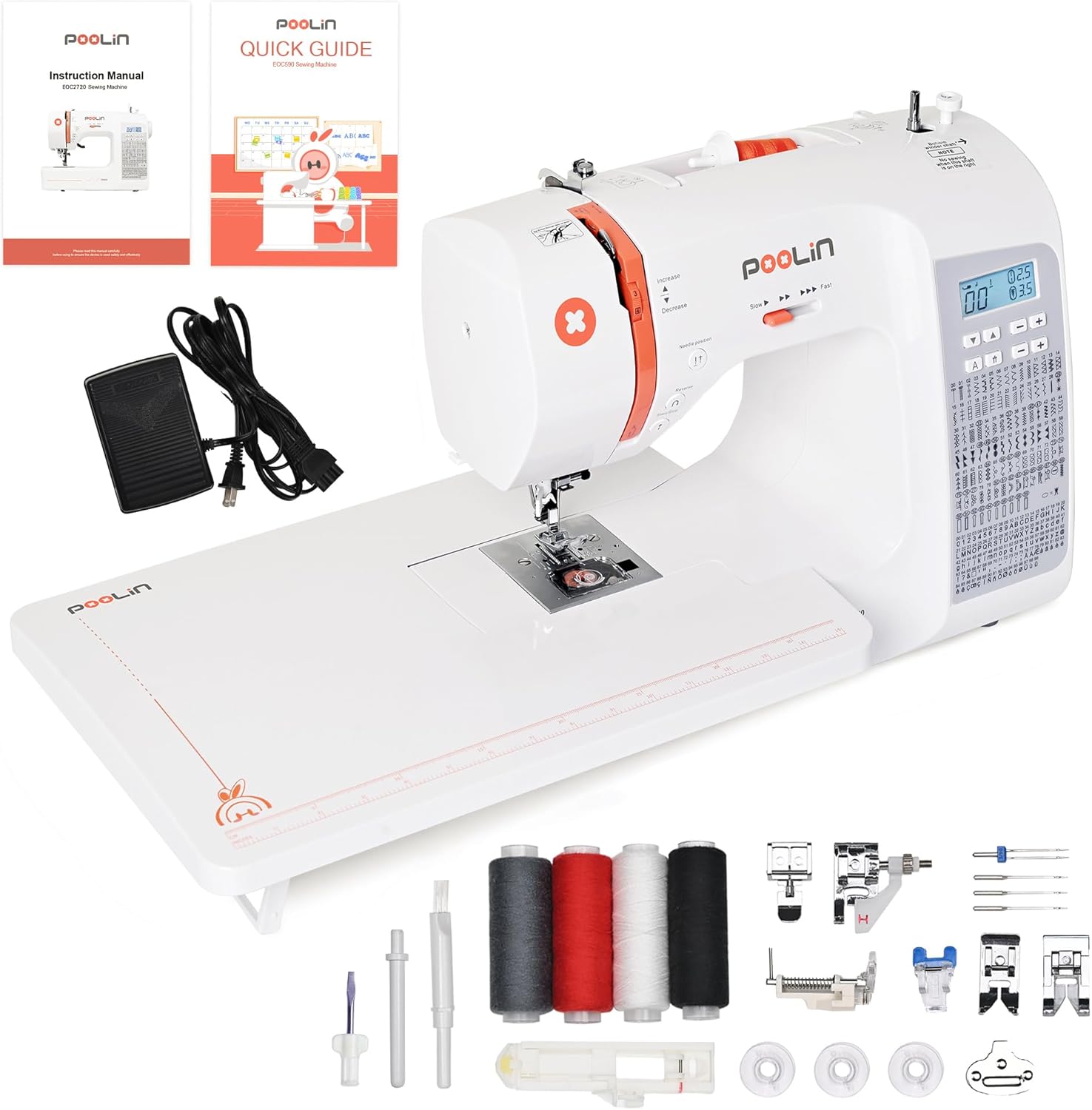 Poolin EOC02 Computerized Sewing Machine for Beginners Friendly