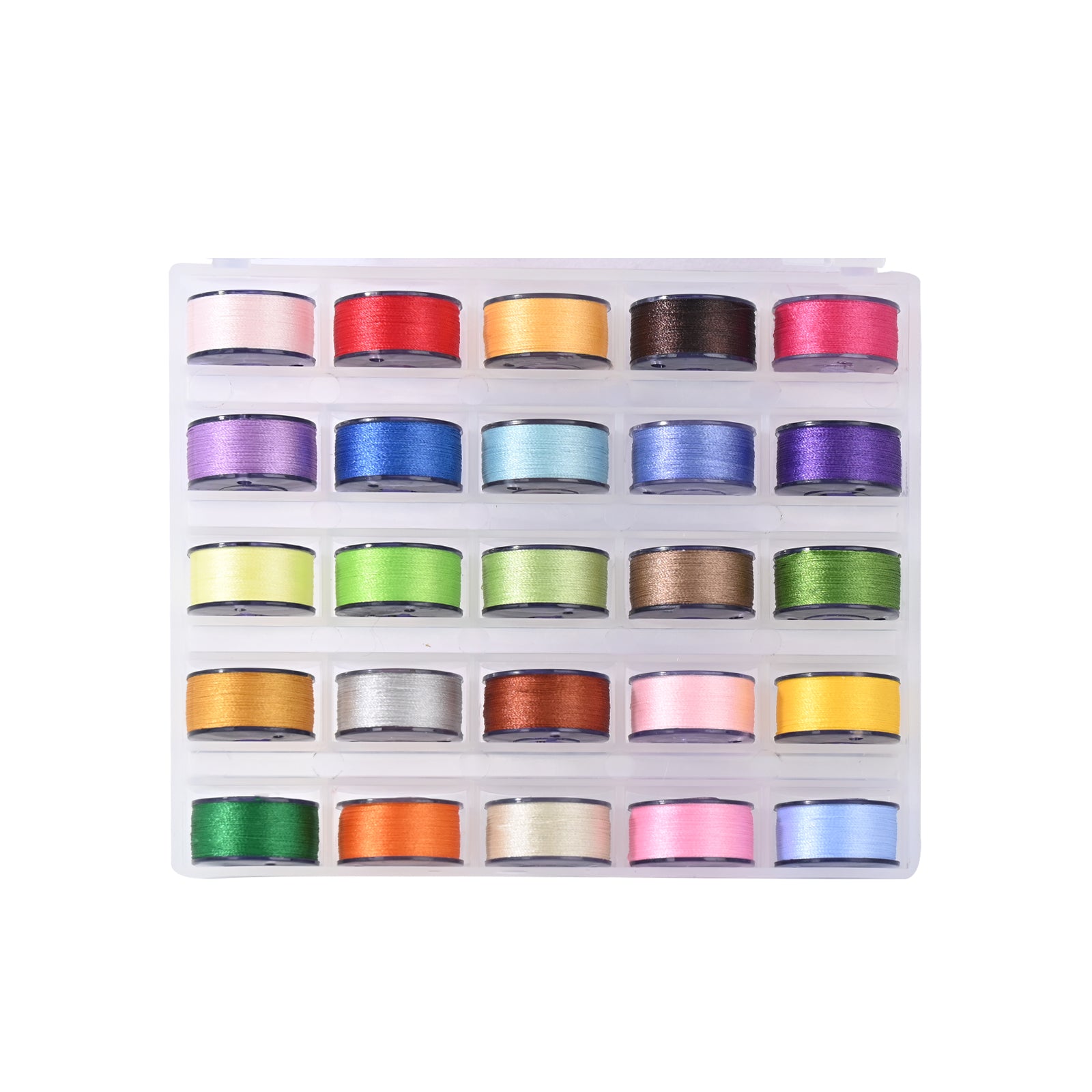 Style A Plastic 25colors/pcs Prewound Embroidery Bobbins for sewing and home embroidery machine