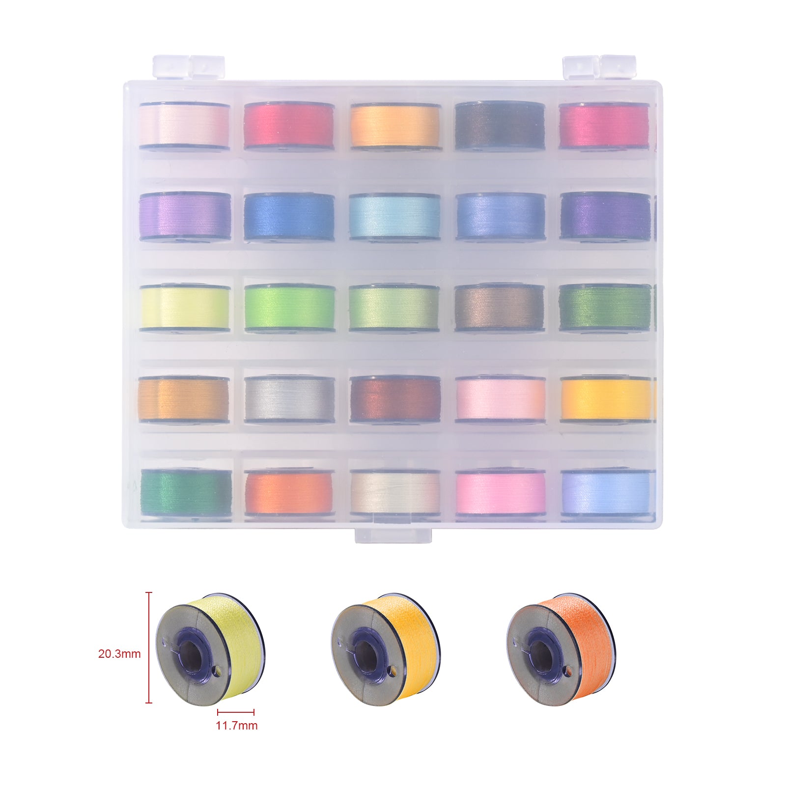 Style A Plastic 25colors/pcs Prewound Embroidery Bobbins for sewing and home embroidery machine