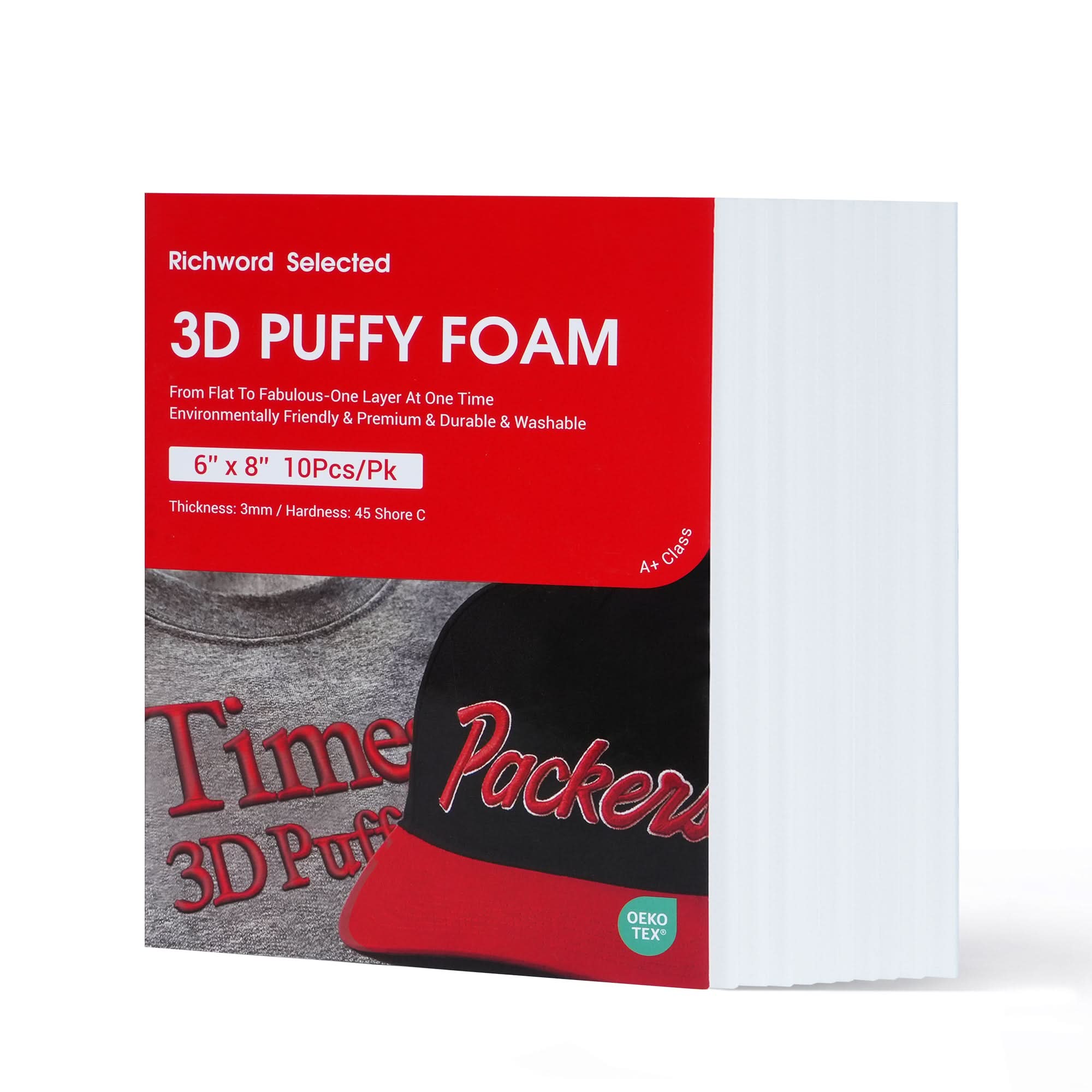 3D Puff Embroidery Foam Sheets 3mm Thick 6x8 Inch White 10pcs