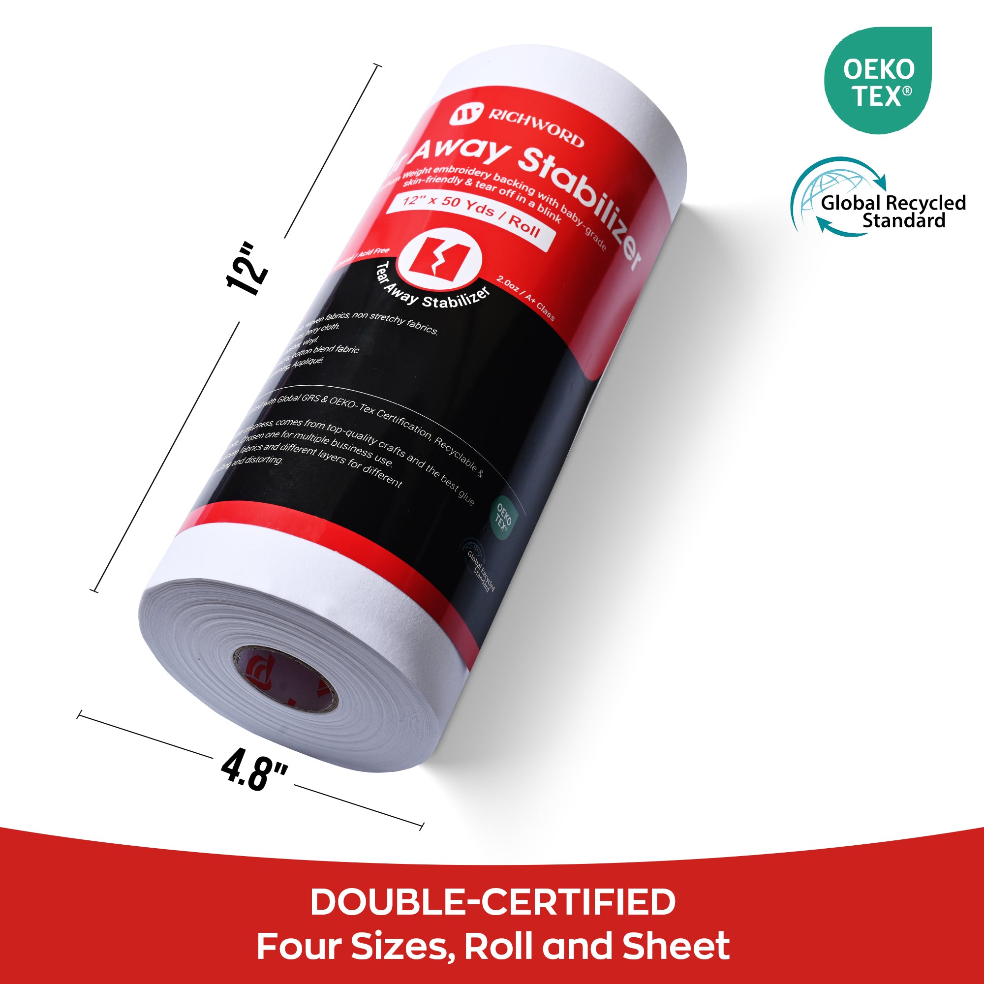 Tear Away Embroidery Machine Stabilizer Backing Roll Package 2.0oz 12in*50Yards*1pc