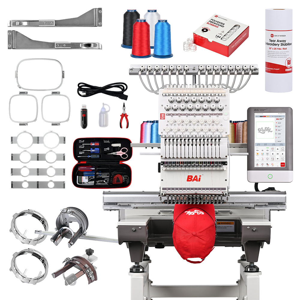 BAI THE MIRROR Commercial Embroidery Machine For Beginner Tax Included Truck Shipping