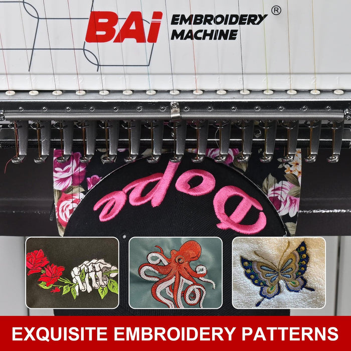BAI Vision V22 single head commercial embroidery machine exquisite patterns 