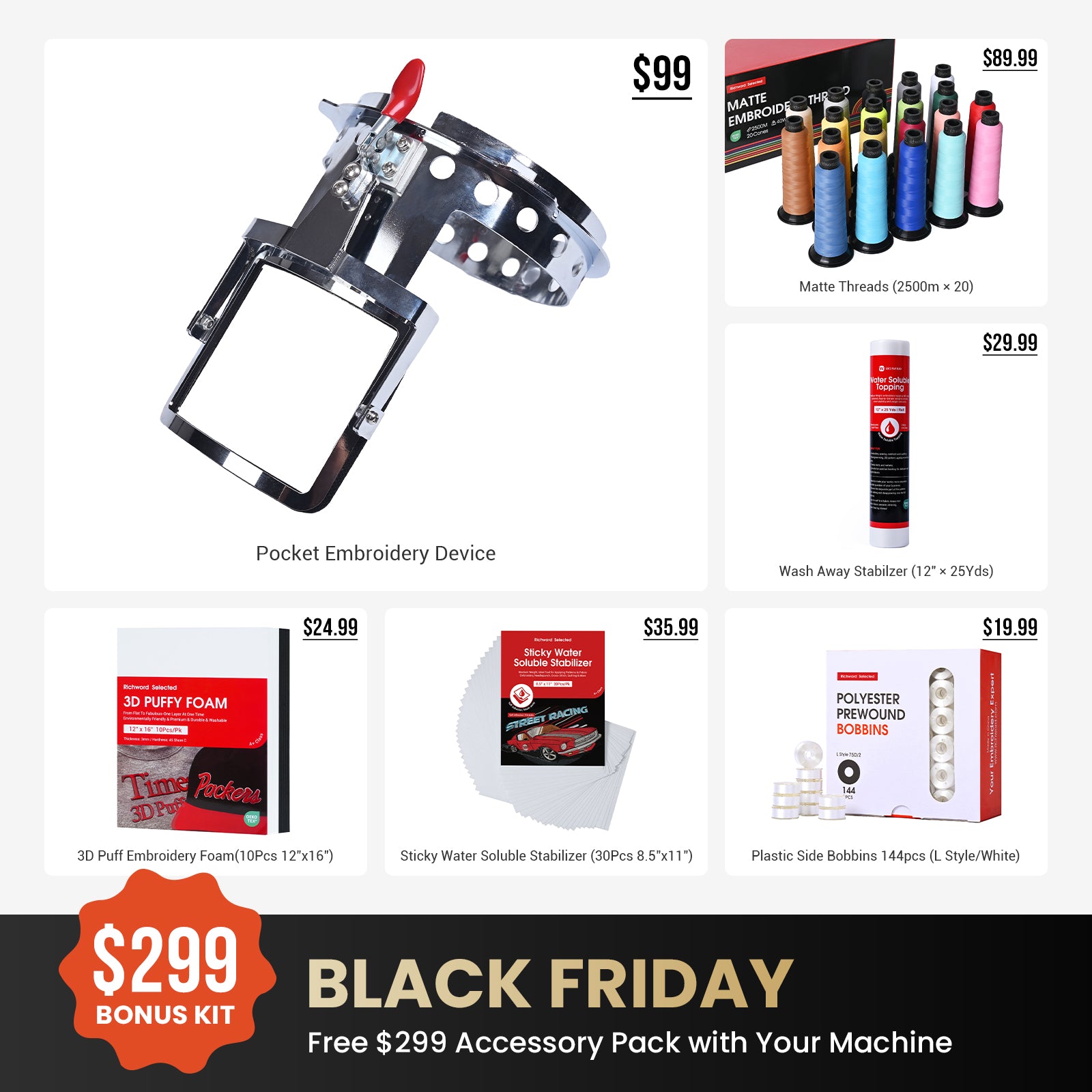 POOLIN EOX 350*500mm Commercial Embroidery Machine For Beginner Homedelivery&Tax Included