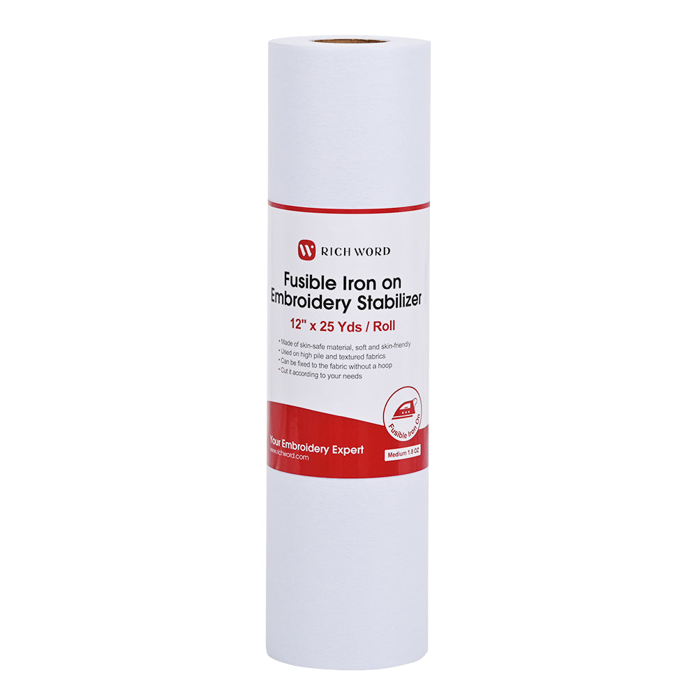 Fusible iron on machine embroidery stabilizer rolls package 1.8oz