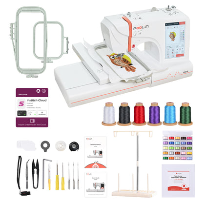 POOLIN EOC05 Computerized Home Embroidery Machine For Beginner（Tax included & Free shipping）
