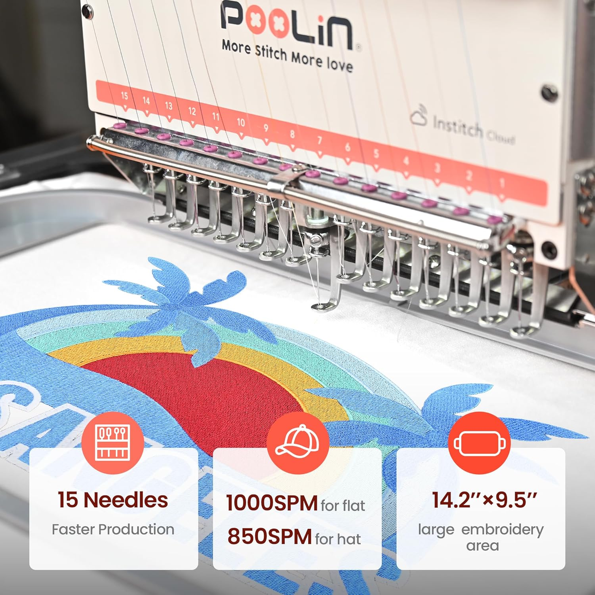 【Summer Saving】Poolin EOM Commercial Embroidery Machine For Business ...