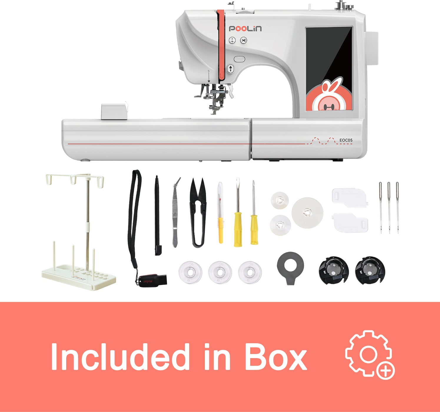 Poolin EOC05 Homeuse Computerized Embroidery Machine for Beginners