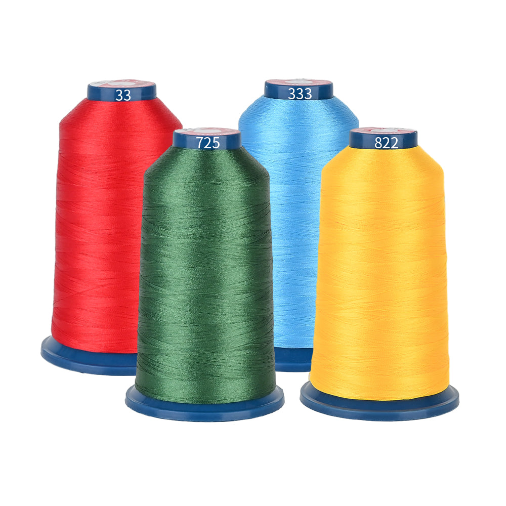 2024 Richword Selected 4000m 108D/2 40wt Polyester Thread- Basic Colors Mixed four-pack5
