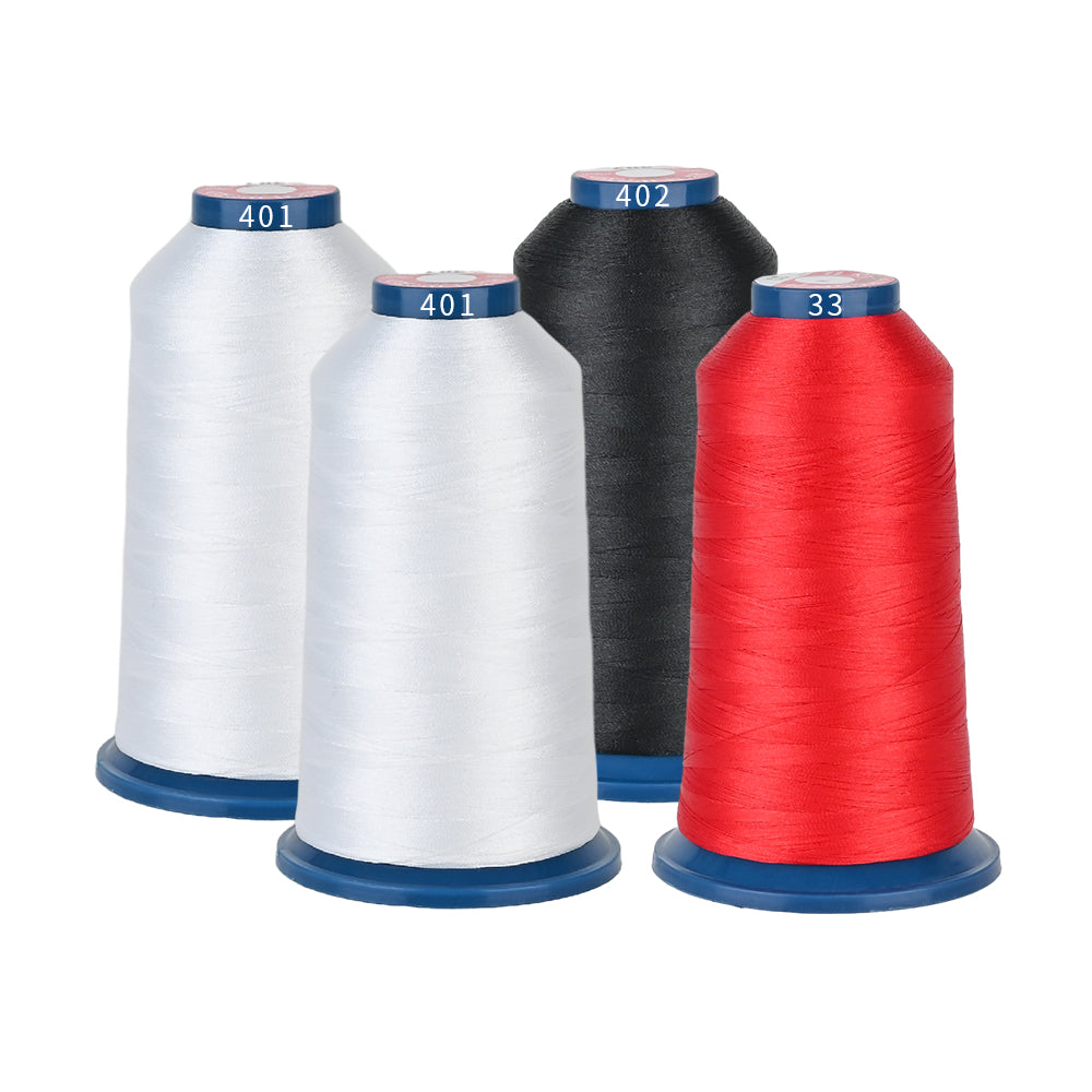 2024 Richword Selected 4000m 108D/2 40wt Polyester Thread-Basic Colors Mixed four-pack3