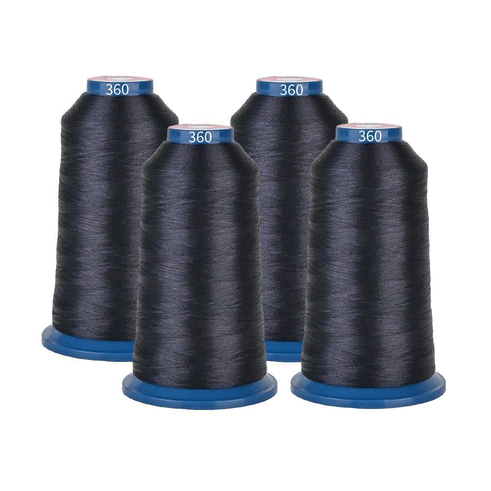 2024 Richword Selected 4000m 108D/2 40wt Polyester Thread-Black 360 four-pack