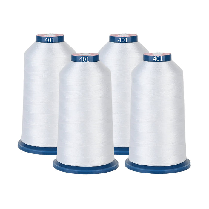 Richword 2024 Selected Polyester Thread 4000m 108D/2 40wt White 401 four-pack