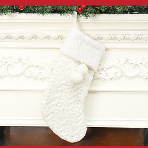 Knitted Christmas stockings 3 Colors can be embroidered size: 18*40*22cm