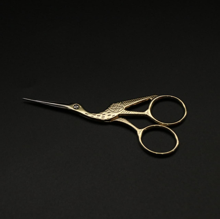 4.5" Large Gold Stork Embroidery Scissors